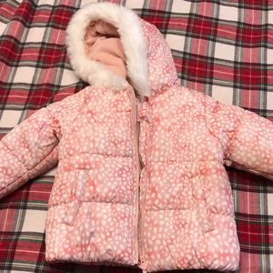 Carter’s toddler pink parka fur snow ski jacket 3t